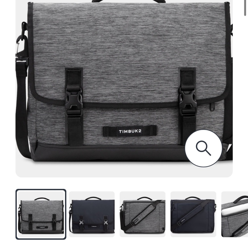 Timbuk2 Charcoal Gray Messenger Bag with Black Accents
